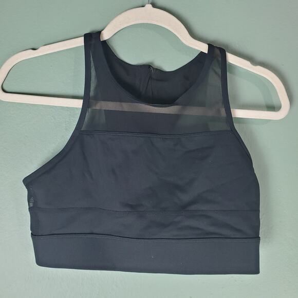Zyia Active Womens Black Mesh Zip Back One More Rep Sports Bra Size Medium - Picture 1 of 4